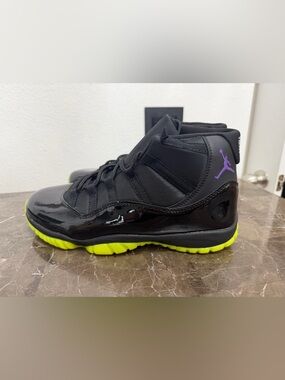 New! Unworn! Size 12, Jordan 11 Retro Black/Fluorescent Neon Color